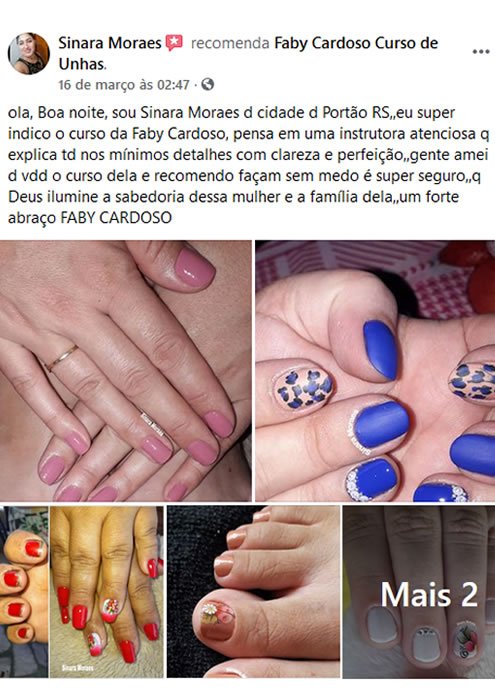 curso de manicure e pedicure faby Cardoso